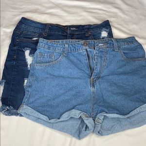 Jean skirt and short combo